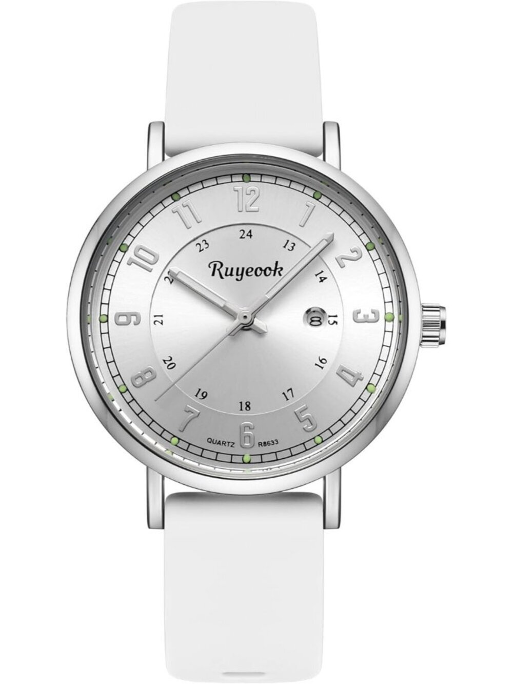 Women's White Analog Quartz Silicone Band Resistant Nurses Classic Wrist Watch